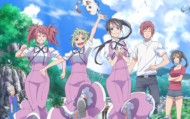 Anime characters blue sky clouds #32 free wallpaper - medium preview image