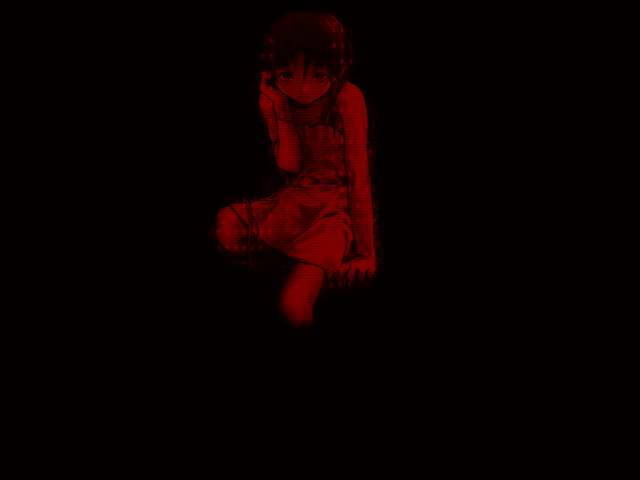 Girl hologram dark red yandere free wallpaper - medium preview image