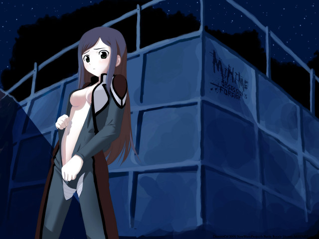 Woman blackwhite outfit nightbuilding sky free wallpaper - medium preview image
