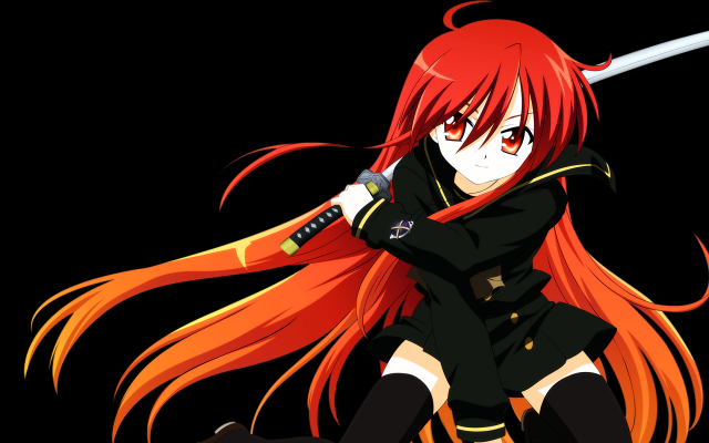 Red haired girl sword anime free wallpaper - medium preview image