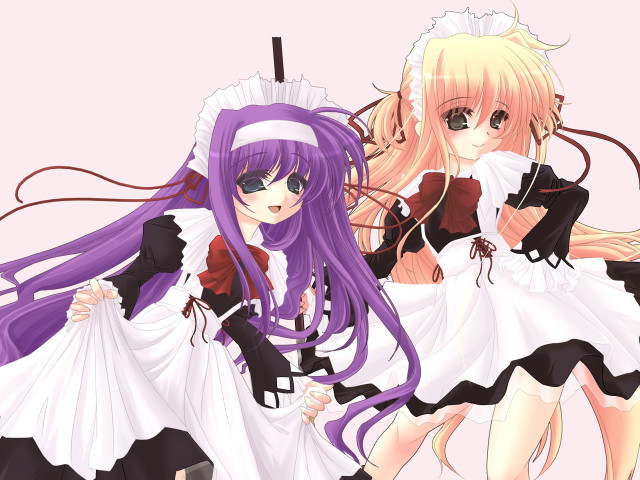 Purple haired anime maid detailed free wallpaper - medium preview image