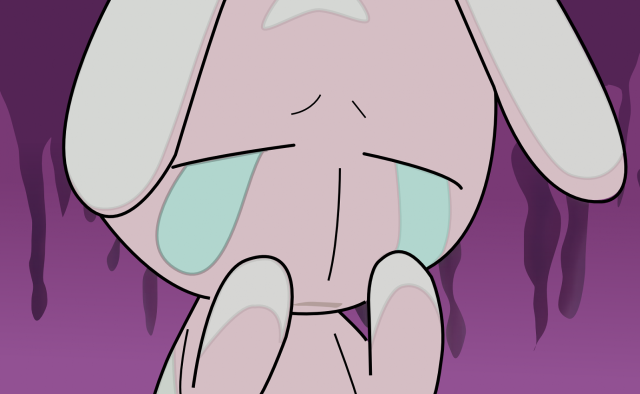 Sad bunny purple background yandere free wallpaper - medium preview image