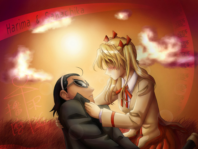 Romantic manga kneeling aniwave sunset free wallpaper - medium preview image