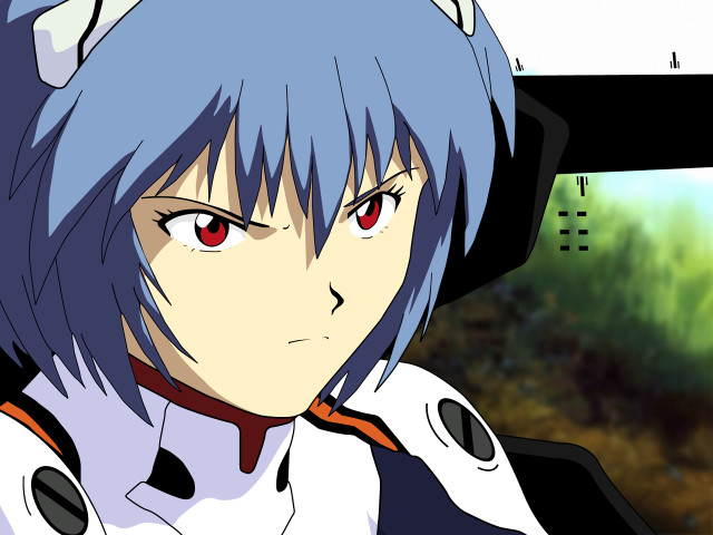 Anime bluehair redeyes space celshading free wallpaper - medium preview image