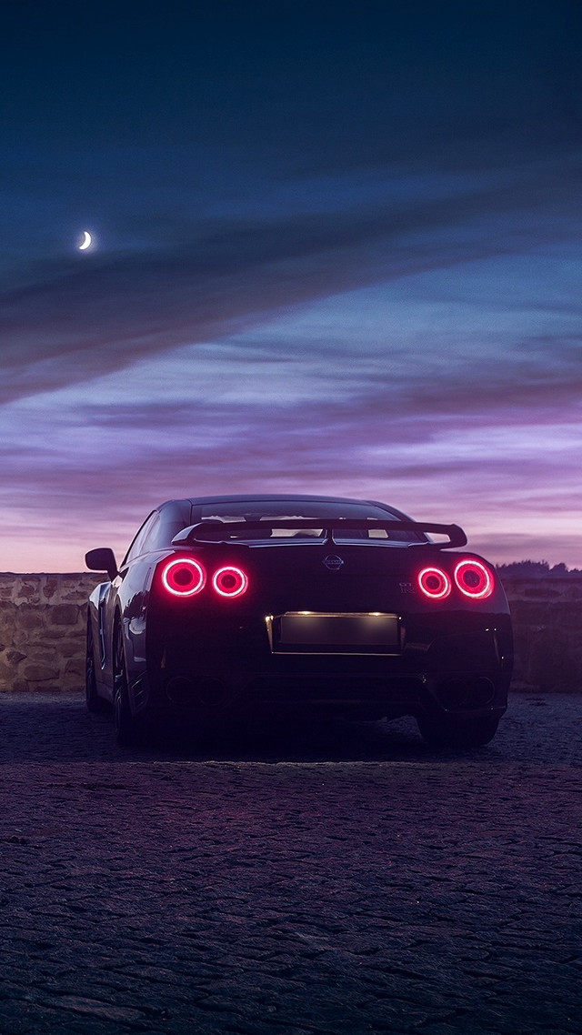 Car parked moon purple sky free wallpaper - medium preview image