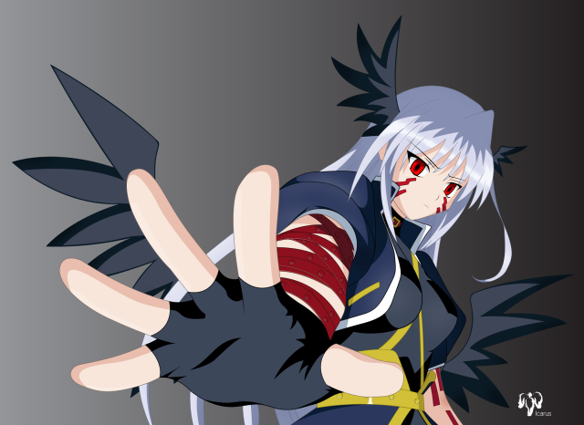 Aya goda white hair red free wallpaper - medium preview image