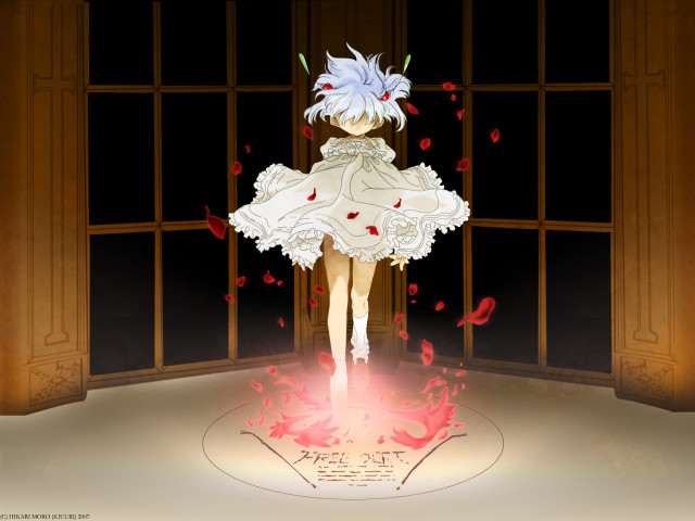 Anime girl white dress cherry #2 free wallpaper - medium preview image