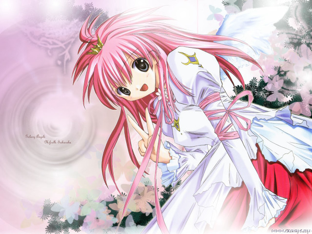 Pink haired girl white dress #2 free wallpaper - medium preview image