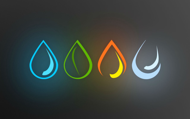 Three colored drops blue green free wallpaper - medium preview image