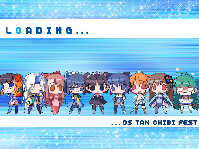 Anime group loading pixelart 6girls free wallpaper - medium preview image