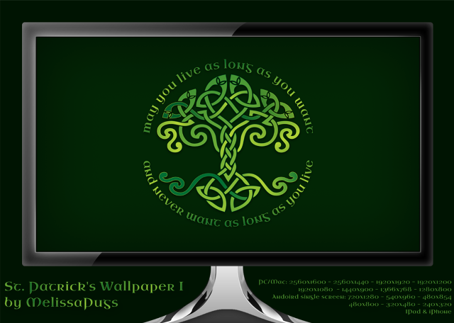 Computer monitor green celtic tree free wallpaper - medium preview image