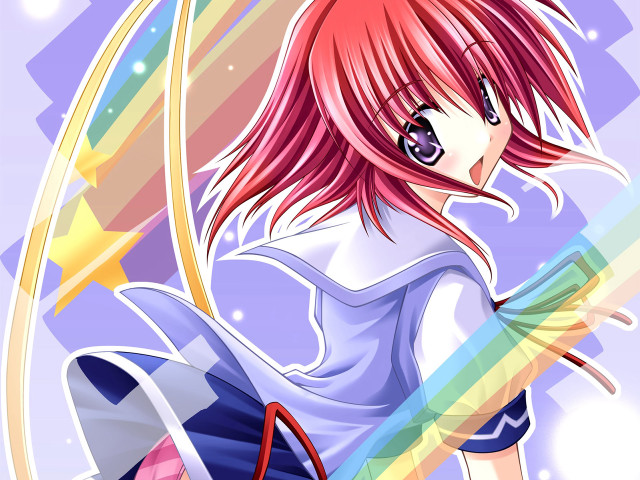 Pink hair rainbow background umbrella free wallpaper - medium preview image