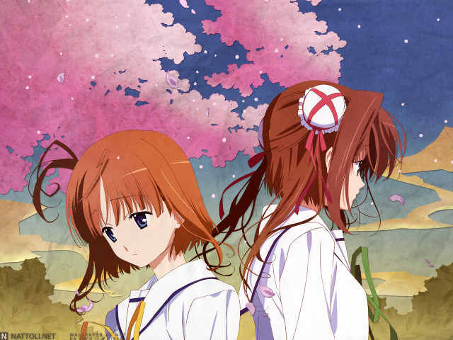 Pink tree cherry blossoms girls free wallpaper - medium preview image