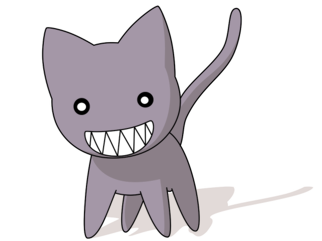Cartoon cat big smile sharp free wallpaper - medium preview image