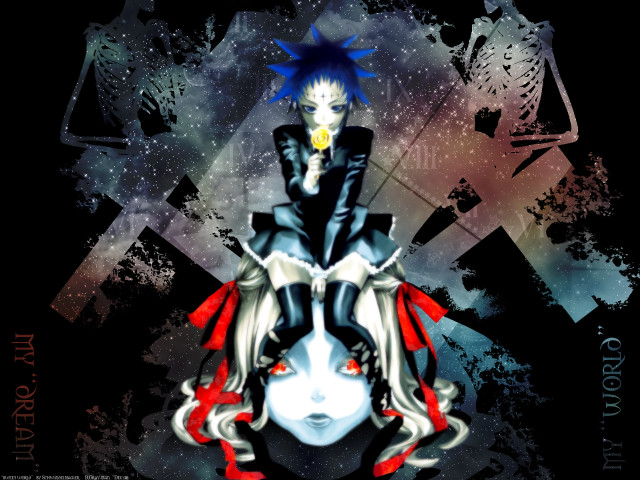 Blue hair vanitas giantess city free wallpaper - medium preview image