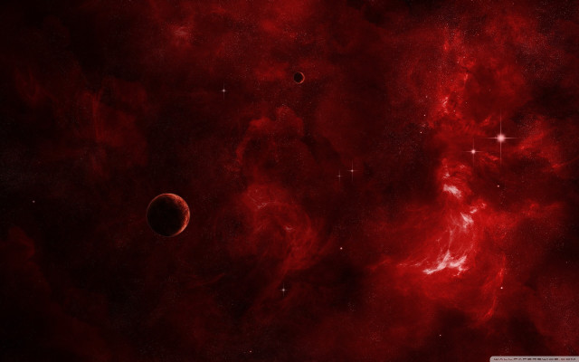 Red star space scene matte free wallpaper - medium preview image
