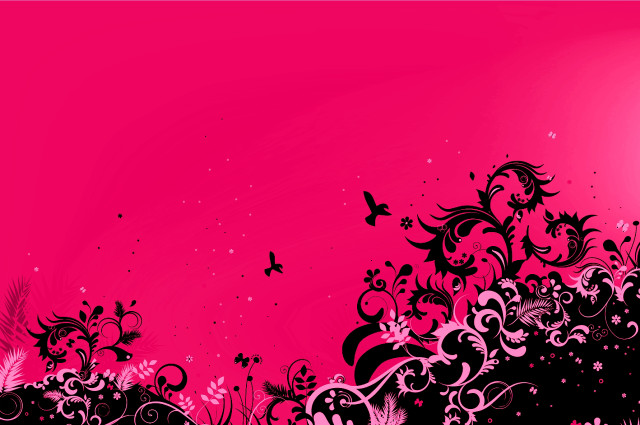 Pink black background floral design free wallpaper - medium preview image