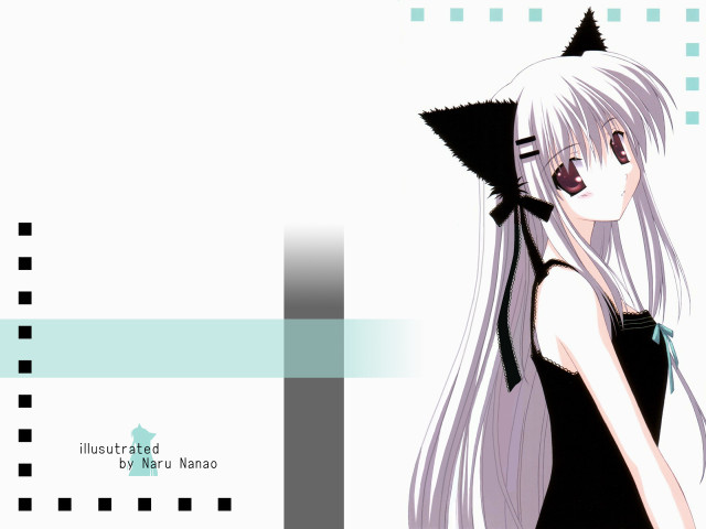 Girl white hair black dress free wallpaper - medium preview image