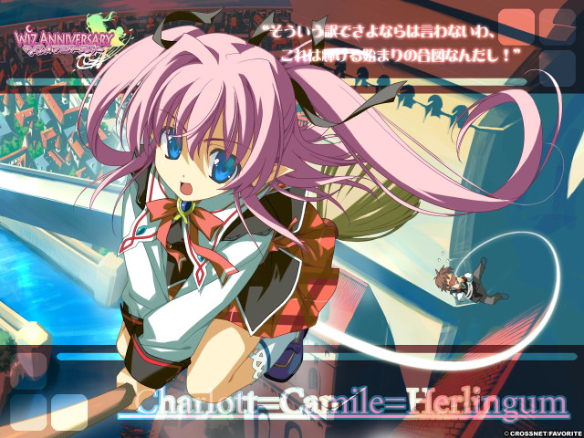 Anime girl pink hair bow #2 free wallpaper - medium preview image