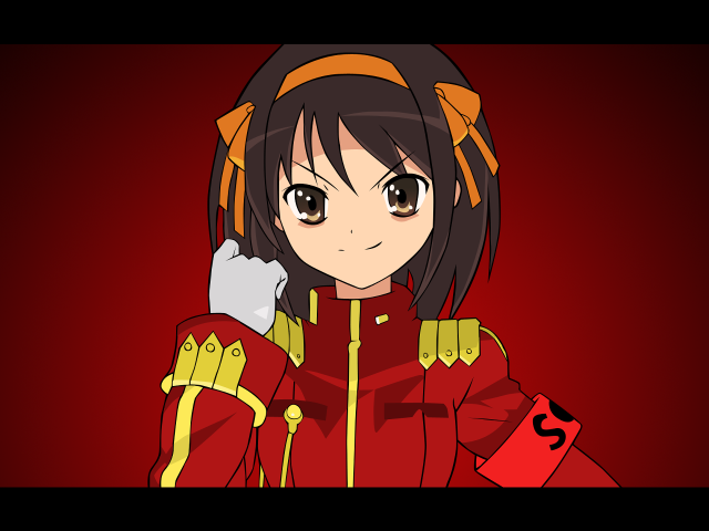 Anime haruhi red yellow outfit free wallpaper - medium preview image
