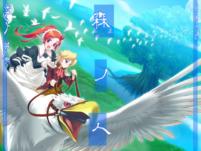 Woman bird sword angel wings free wallpaper - medium preview image