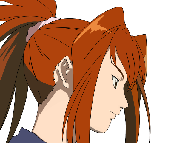 Red haired ponytailed anime girl free wallpaper - medium preview image
