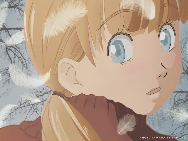 Blonde girl blue eyes tree free wallpaper - medium preview image