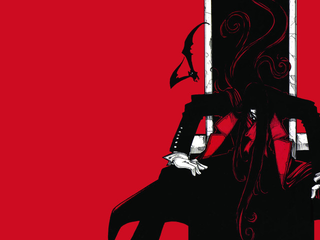 Man chair red background woman free wallpaper - medium preview image