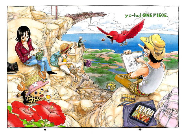Man woman bird rock outdoors free wallpaper - medium preview image