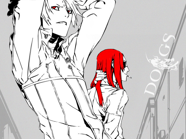 Red haired man woman building free wallpaper - medium preview image