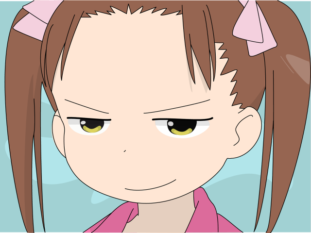 Cartoon girl ponytail sad pink free wallpaper - medium preview image