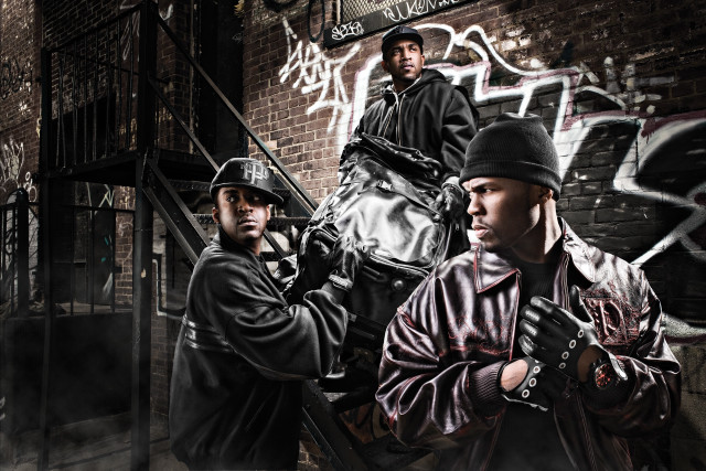 Two men building graffiti staircase free wallpaper - medium preview image