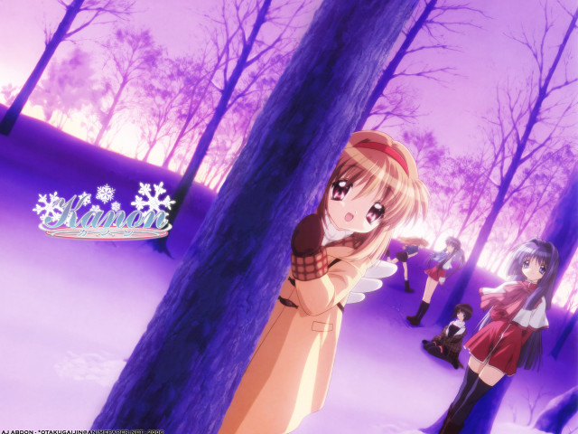 Snowy kyoto chan miko moon free wallpaper - medium preview image