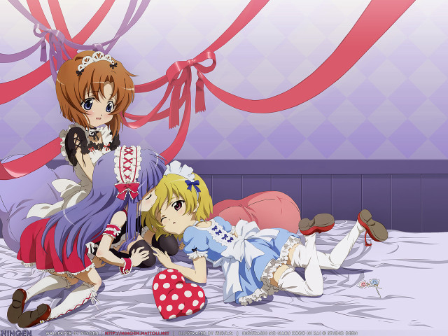 Anime girls bed cat stuffed #2 free wallpaper - medium preview image