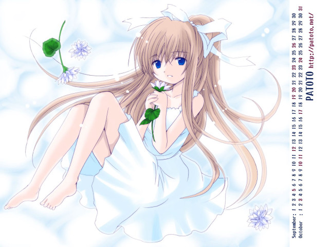 Girl long hair flower cloud free wallpaper - medium preview image
