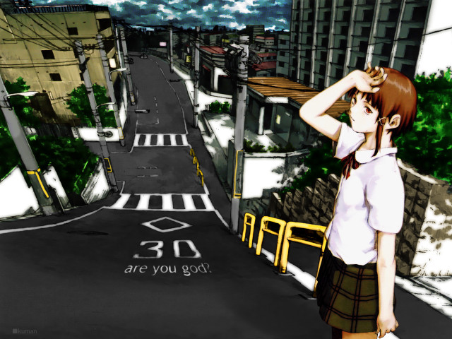 Girl street corner cellphone sky free wallpaper - medium preview image