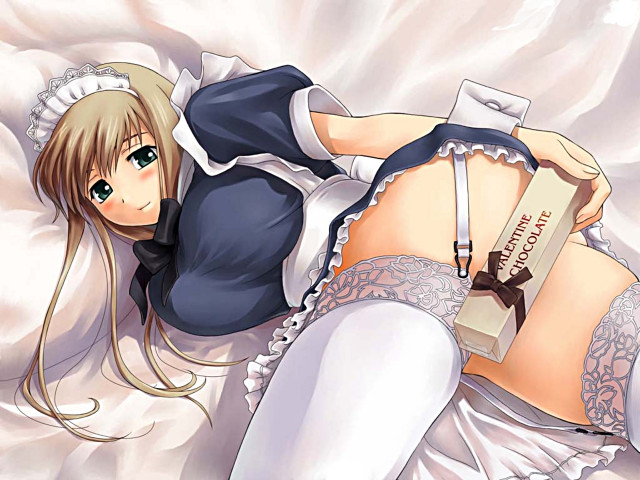 Woman bed book laying maid free wallpaper - medium preview image