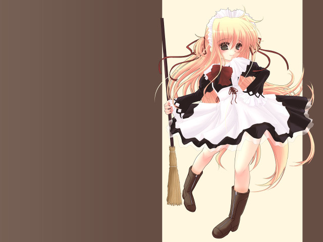 Maid portrait alice prin broom free wallpaper - medium preview image