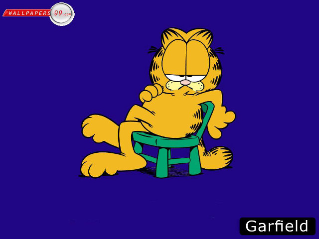 Garfield cat sitting stool caption free wallpaper - medium preview image