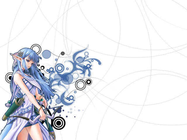 Elf sword woman blue hair free wallpaper - medium preview image