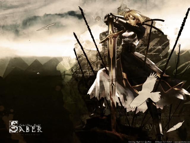 Woman sword field birds gothic free wallpaper - medium preview image