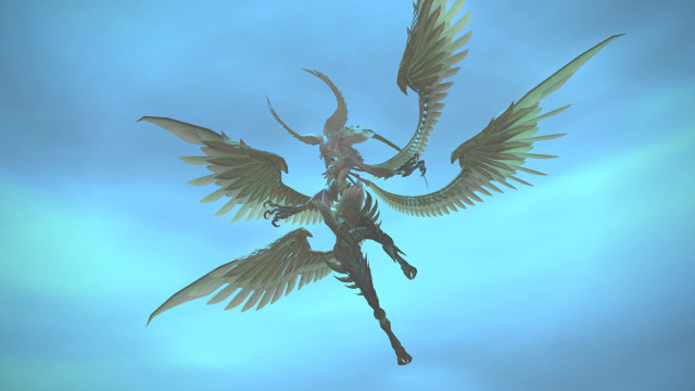 Winged creature outstretched wings sword free wallpaper - medium preview image