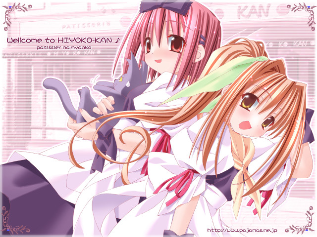 Pink haired anime girls cat free wallpaper - medium preview image