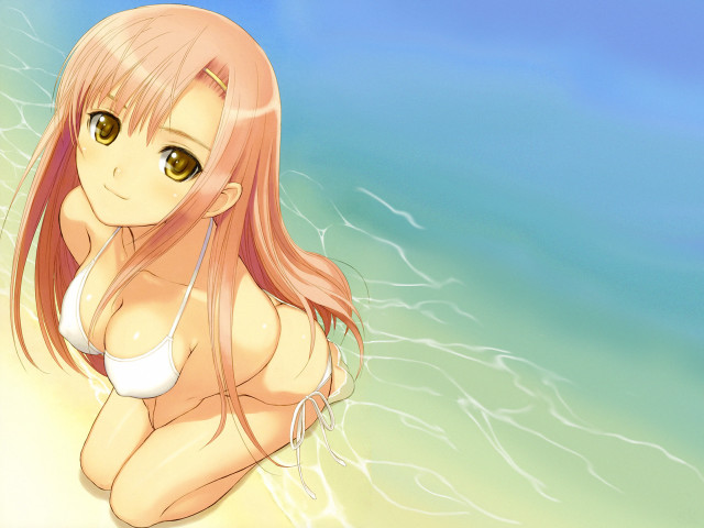 Chizuko yoshida beach anime bikini free wallpaper - medium preview image