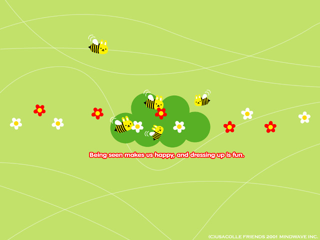 Green background bees flying quote free wallpaper - medium preview image