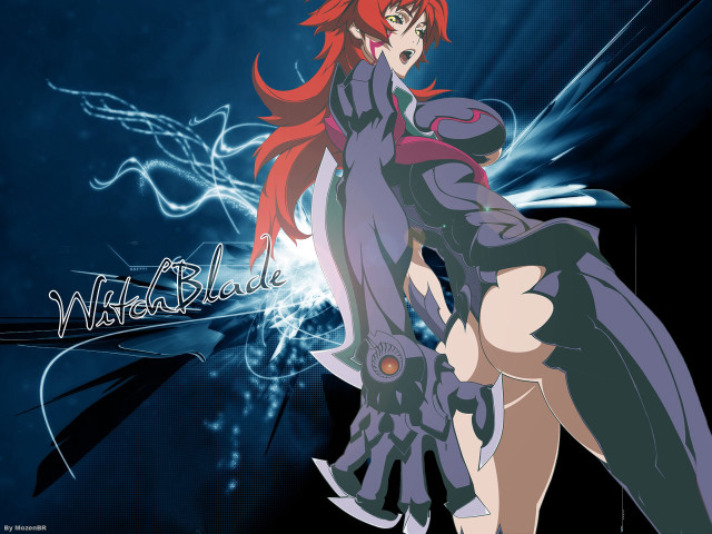 Red haired woman sword blue #2 free wallpaper - medium preview image