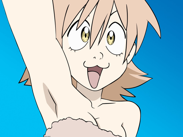 Aya goda cartoon woman blue free wallpaper - medium preview image