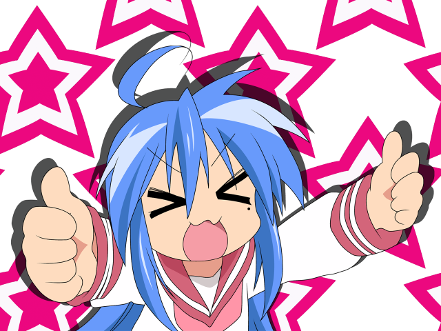 Blue hair star background pointing free wallpaper - medium preview image