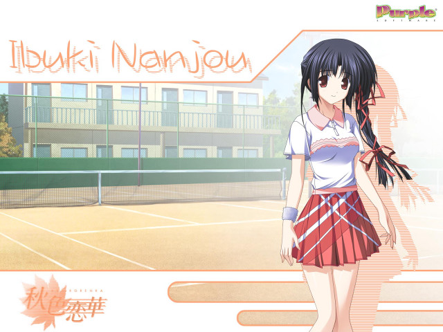 Girl tennis court building portrait free wallpaper - medium preview image