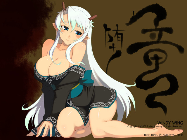 White haired woman black dress #4 free wallpaper - medium preview image